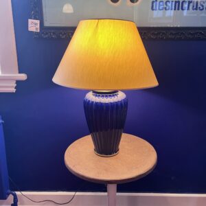 Lancel Paris bordlampe i dybblå keramik