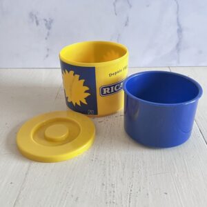 Ricard vintage isspand i gul og blå