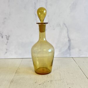 Fransk ravfarvet glaskaraffel med prop