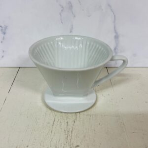 Fransk kaffefilter i hvidt porcelæn
