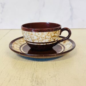 Fransk brunt kaffestel fra Sarreguemines
