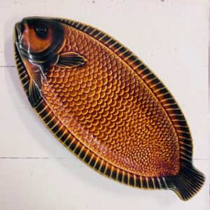 Stort fransk fiskefad fra Sarreguemines